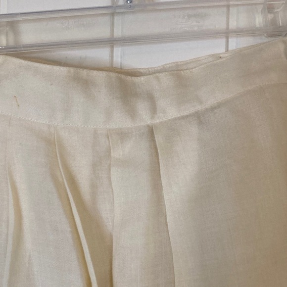 VTG‎ Nancy Crystal Cream Linen Embroidered Lace Trim Pleated Skirt Size 10 Fairy - Picture 6 of 13